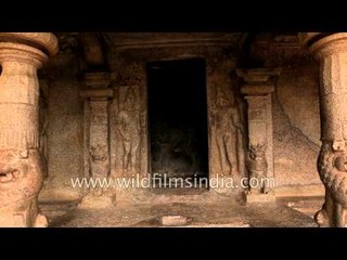 Interior of Mahisamardini cave, Mahabalipuram, Tamil Nadu