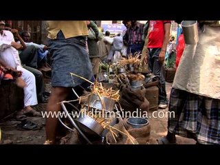 Milk market in Varanasi, India