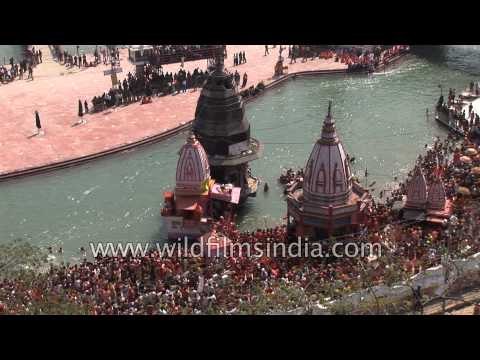Devotees at the Maha Kumbh mela - Haridwar