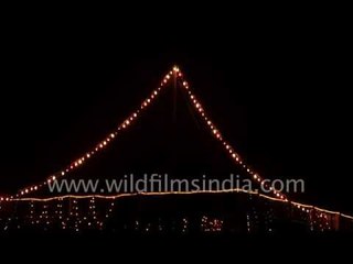 Decorative lights set up on eve of Raan Utsav