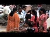 Women buying litchi fruit for their houses, Kathmandu