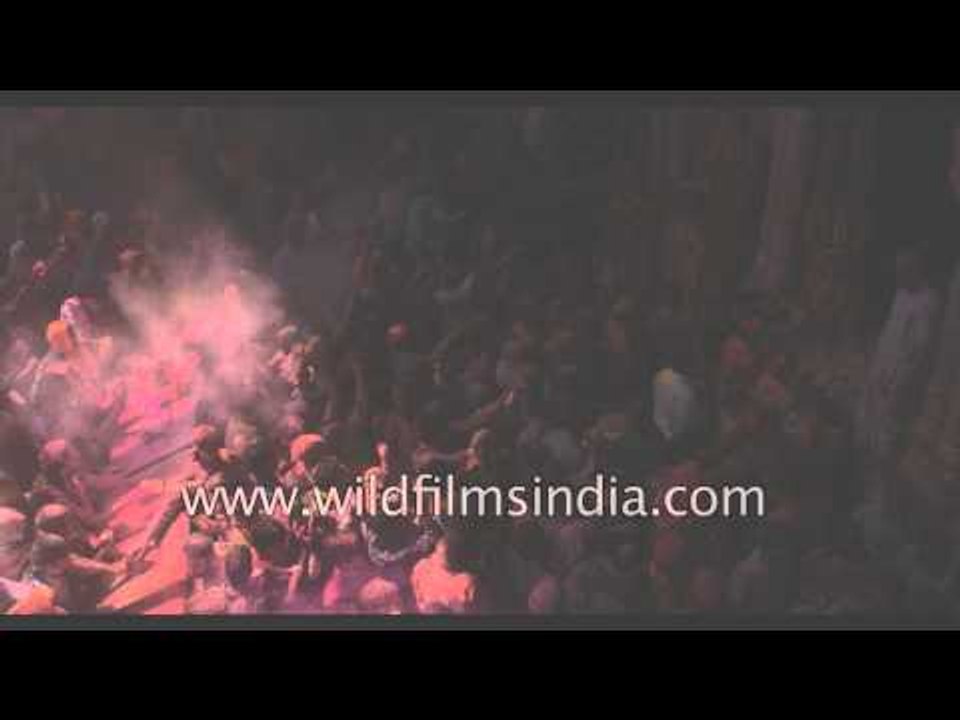 Holi festival celebration in Vrindavan - India