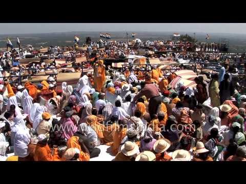 Jain devotees witness 'Mahamastakabhisheka' of Gommateshvara - India