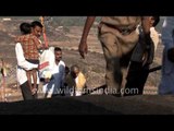 People step towards Shravanabelagola Temple in Karnataka