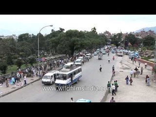 Aerial view of traffic in Kathmandu city, Nepal