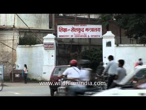 Traffic outside Ministry of Education and Sports , Kathmandu - Nepal