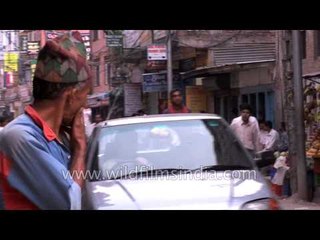 Thamel town during rush hour, Kathmandu - Nepal