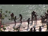 Naga sadhus take holy dip in river Ganges - Haridwar