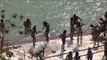 Naga sadhus take holy dip in river Ganges - Haridwar