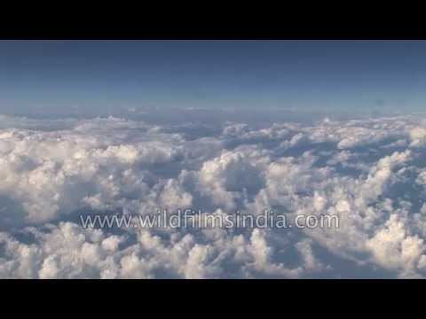 Aerial footage of monsoon clouds over the eastern Himalaya