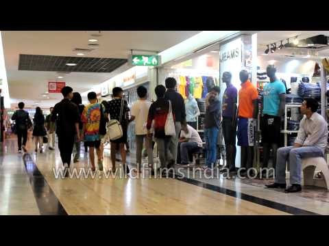 People shopping at a mall in Bangkok