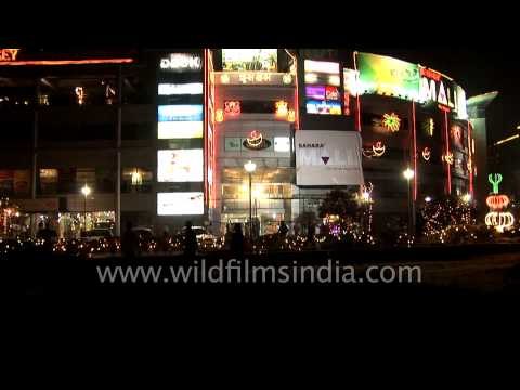 Delhi Malls Lit Up With Lights During Diwali Festival - India
