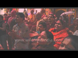 Indians dance and celebrate Holi : Shri Dwarkadheesh Ji Temple, Mathura