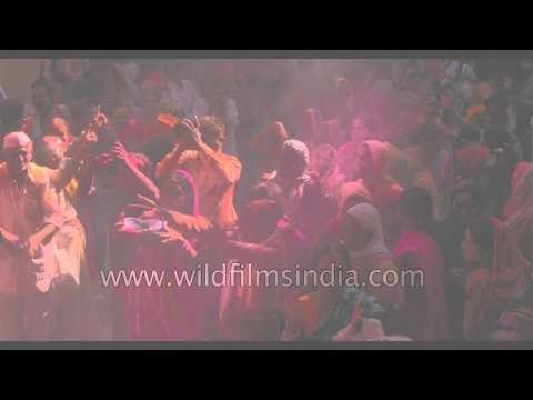 Drenched in colours : Holi celebration at 'Radha-Rani Temple' in Nandgaon, Uttar Pradesh