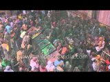 The madness of Holi at Banke Bihari Temple, Vrindavan
