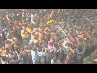 Madness of Holi in  Banke Bihari temple