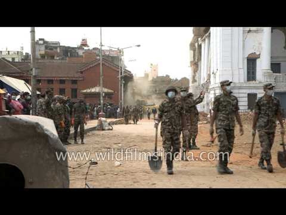 Earthquake destruction at Basantapur Durbar Square, Kathmandu