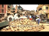 Swayambhu Stupa (Monkey temple) damaged in earthquake, Nepal