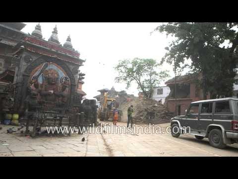 Ruins of Basantapur Durbar Square after earthquake tremors, Kathmandu
