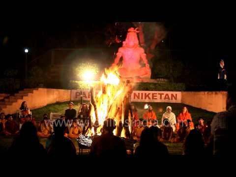 Holika dahan at Parmarth Niketan in Rishikesh