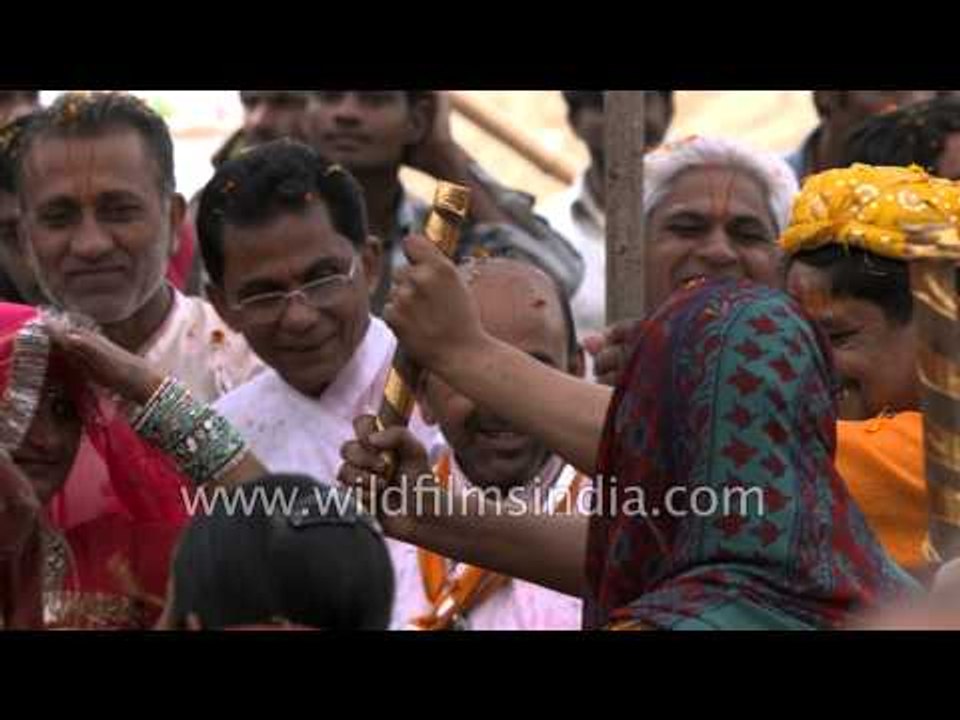 Thousands join for Holi procession at Mathura