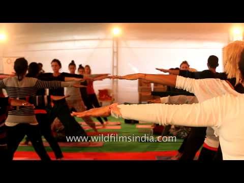 Bharath Shetty teaches Yoga at the annual International Yoga Festival
