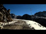 Driving in the snow-clad Nathula Pass in Sikkim