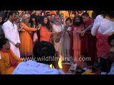 Hindu fire rituals at Holy Ganges: Parmarth Ghat Rishikesh