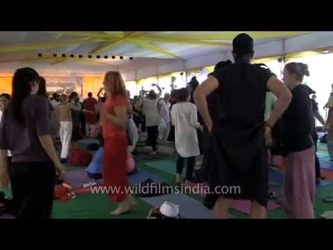 Yoga guests learn meditation from Gurmukh Kaur Khalsa - Rishikesh