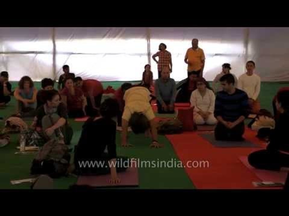 Bharath Shetty teaches Yoga Asanas at Internati...