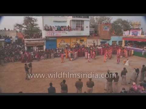 Lathmaar holi of Barsana marked the beginning of colourful Holi festival