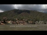 Ram Jhula as seen from Parmarth Ghat - Rishikesh