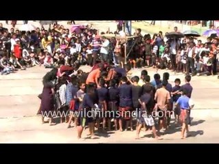 Mizo children demonstrate 'Pawnto'- indigenous game of Mizoram