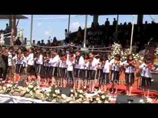 'Blessed Assurance' mass violin by young Indians at spring festival in Mizoram
