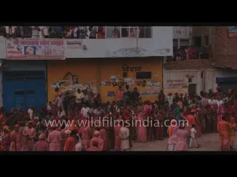 Barsana Lathmaar Holi festival celebration - India