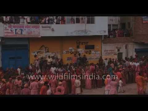 Barsana Lathmaar Holi festival celebration - India
