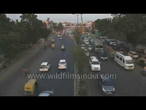 Busy traffic time lapse in South Extension - Delhi