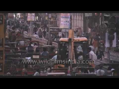 Busy traffic in Old Delhi - India