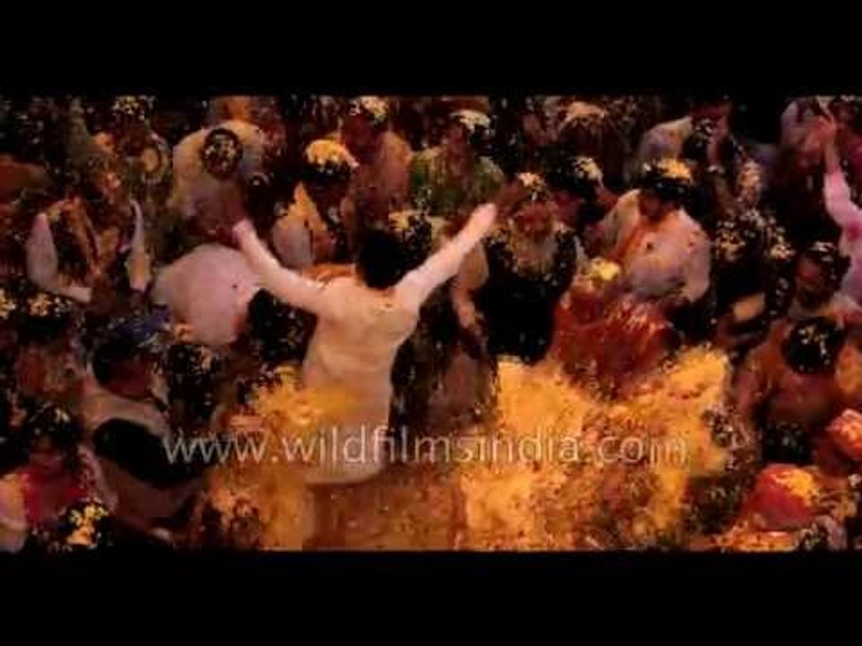 Vrindavan - Flower Holi celebration, India