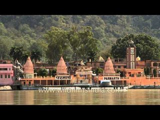 View of Parmarth Ghat at Rishiskesh, Uttarakhand