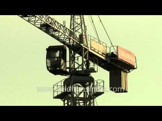 Crane used at a construction site in Delhi