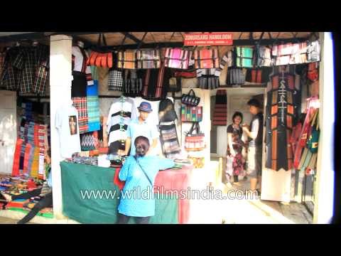 Mizo Puan, shirts, waistcoats at a stall - Anthurium festival, Mizoram