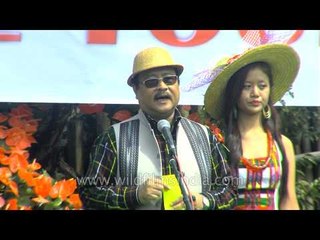 Minister of Tourism John Rotlungliana address public at Anthurium festival, Mizoram