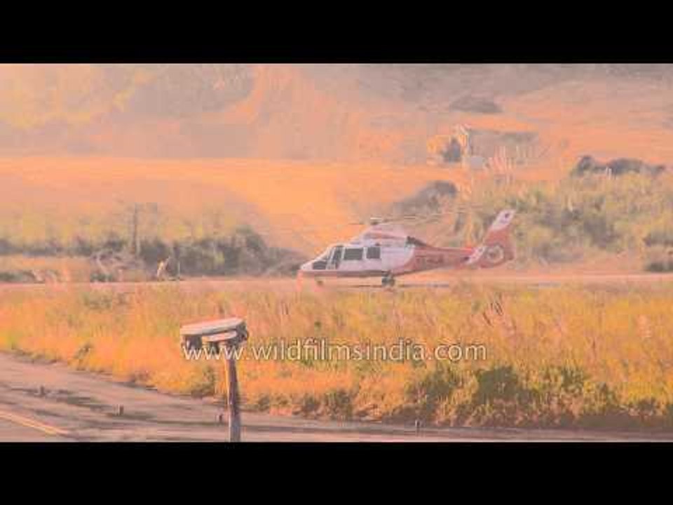 Pawan Hans helicopter at Lengpui airport, Mizoram