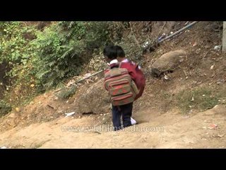 Young boys going to school in Assam, India