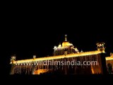 Anandpur Sahib Gurudwara illuminated with lights during Hola Mohalla festival