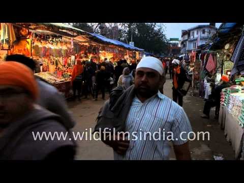 Crowded market of Anandpur Sahib, Punjab