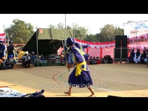 Gatka dance by young Nihang warriors - Anandpur Sahib, Punjab