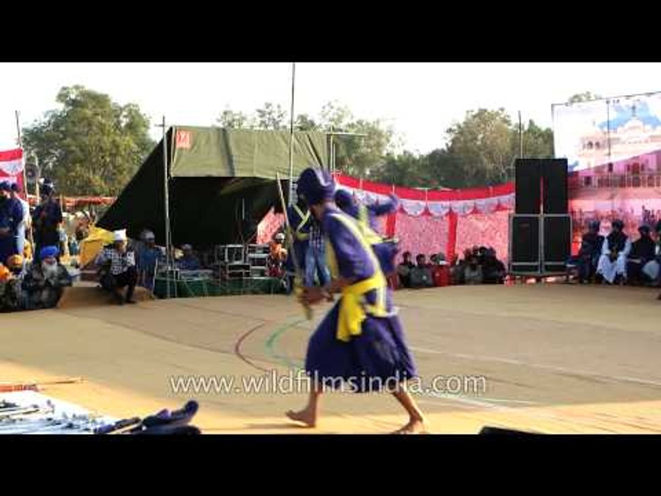 Gatka dance by young Nihang warriors - Anandpur Sahib, Punjab