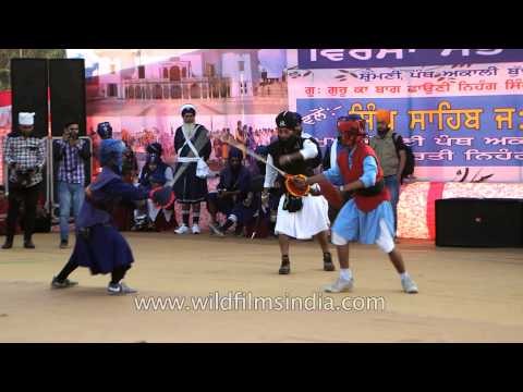 Sword fight by Nihangs of Punjab - International Gatka Festival